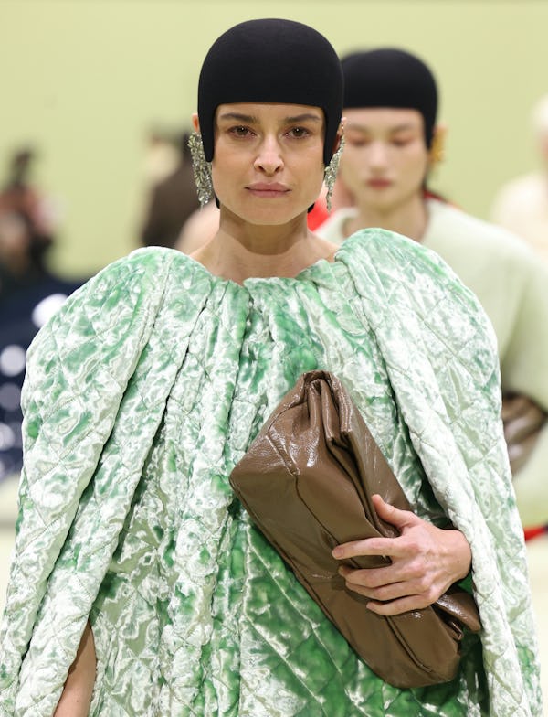 Kasia Smutniak walks the runway at the Jil Sander fashion show
