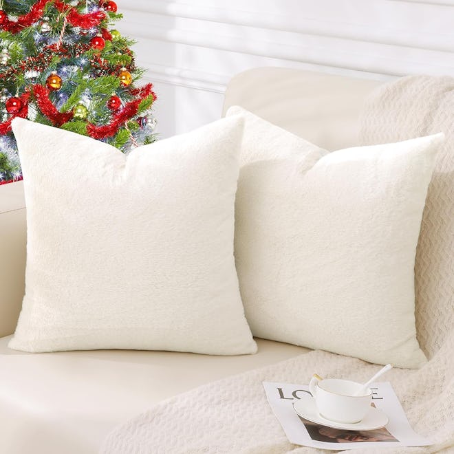 Pallene Faux Fur Plush Throw Pillow (Set of 2)