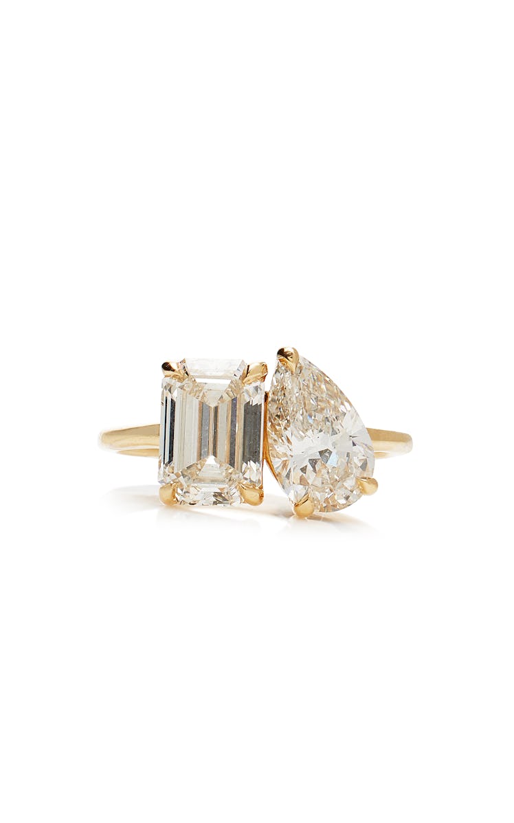 Toi Et Moi 18K Gold VRAI Created Diamond Ring
