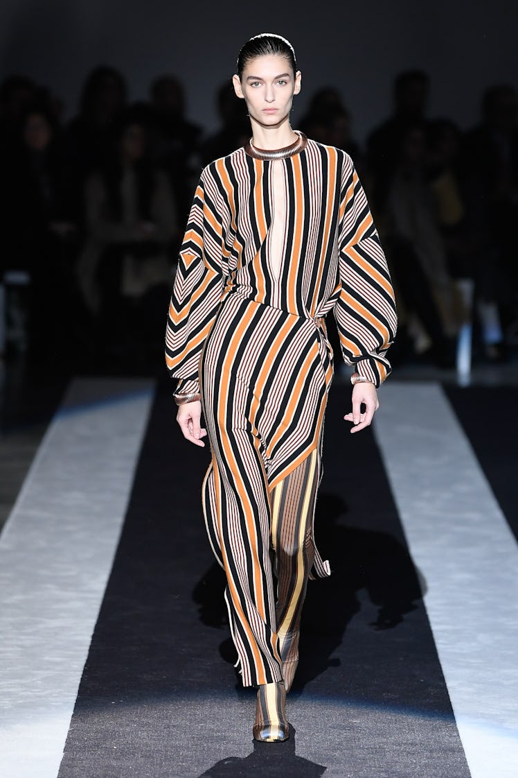 Model on the runway at Missoni RTW Fall 2024 as part of Milan Ready to Wear Fashion Week held on Feb...