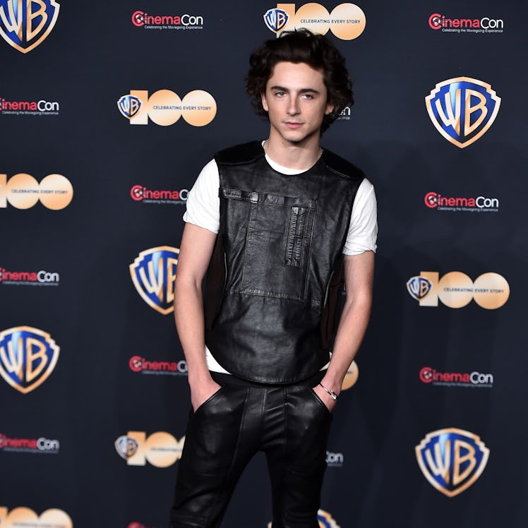 Timothée Chalamet at CinemaCon 2023 to promote 'Dune: Part Two'.