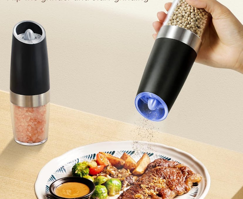 Sangcon Gravity Electric Salt and Pepper Grinder Set 