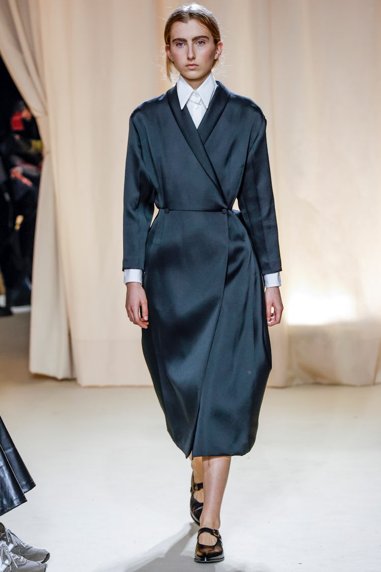 A model walks the runway during the Bally Ready to Wear Fall/Winter 2024-2025 fashion show as part o...