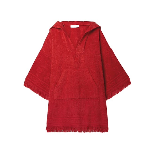 Junie Fringed Cotton-Terry Jacquard Coverup