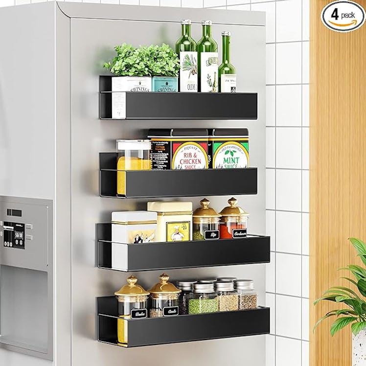 Vetacsion Moveable Fridge Magnetic Spice Racks (4-Pack)