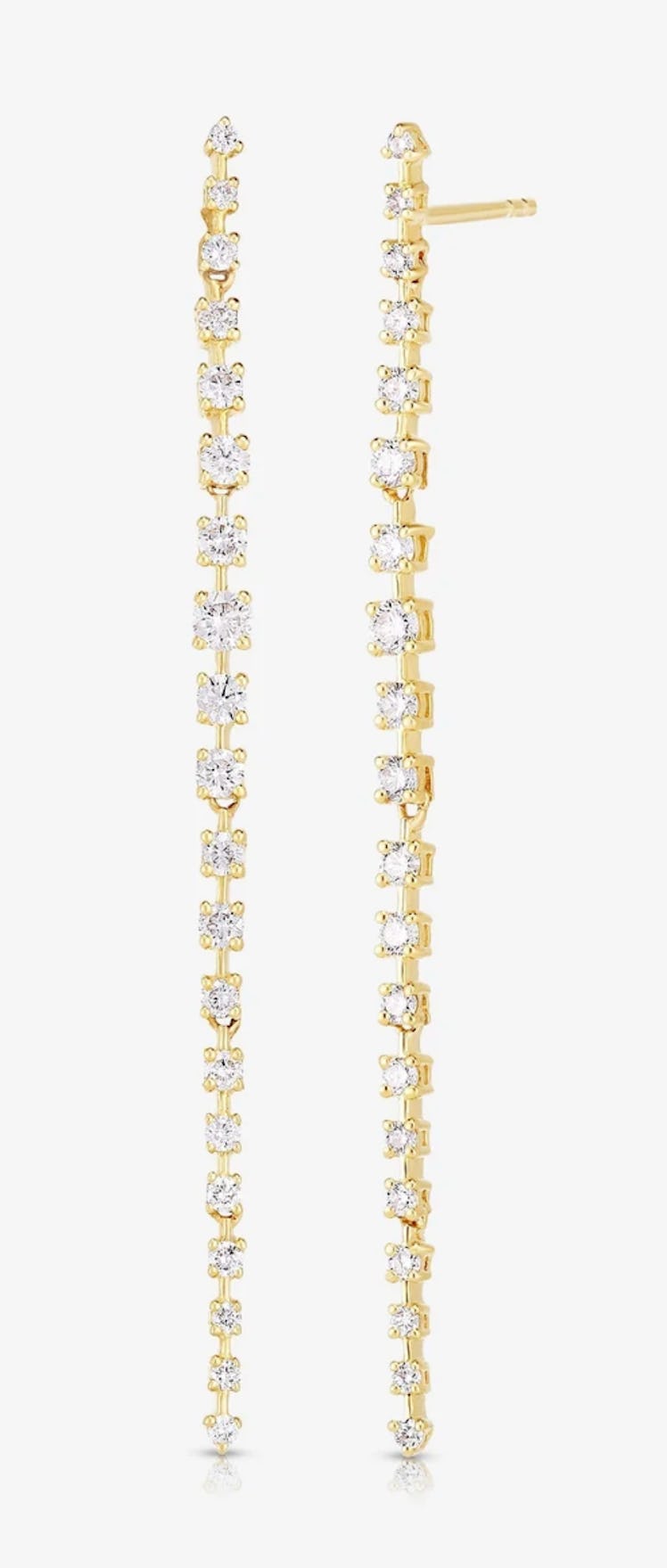 gold diamond drop earrings