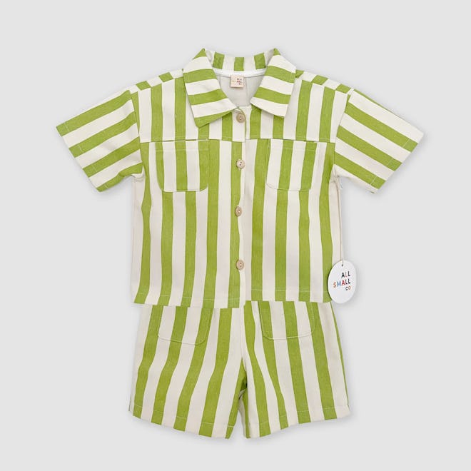 green Striped Cabana Set, a cute boy toddler st patricks day outfit