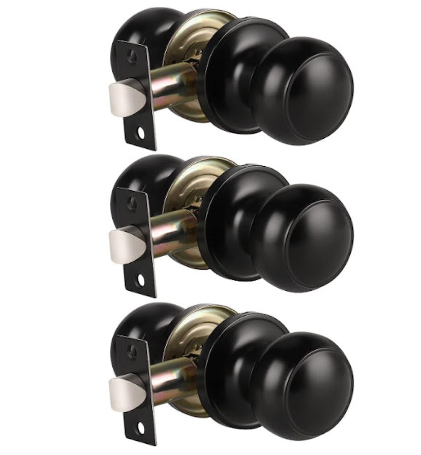 KNOBWELL Matte Black Passage Door Knob Set (3-Pack)