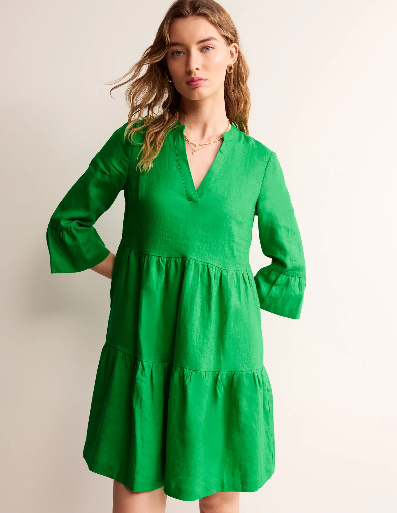 country road green linen dress Abigail Poplin Maxi Skirt-Green, Daisy Cascade
