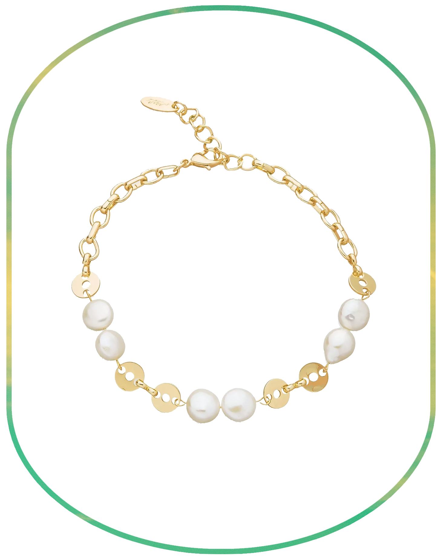 Ettika Legacy Cultured Freshwater Pearl Ankle Bracelet in 18K Gold Plate