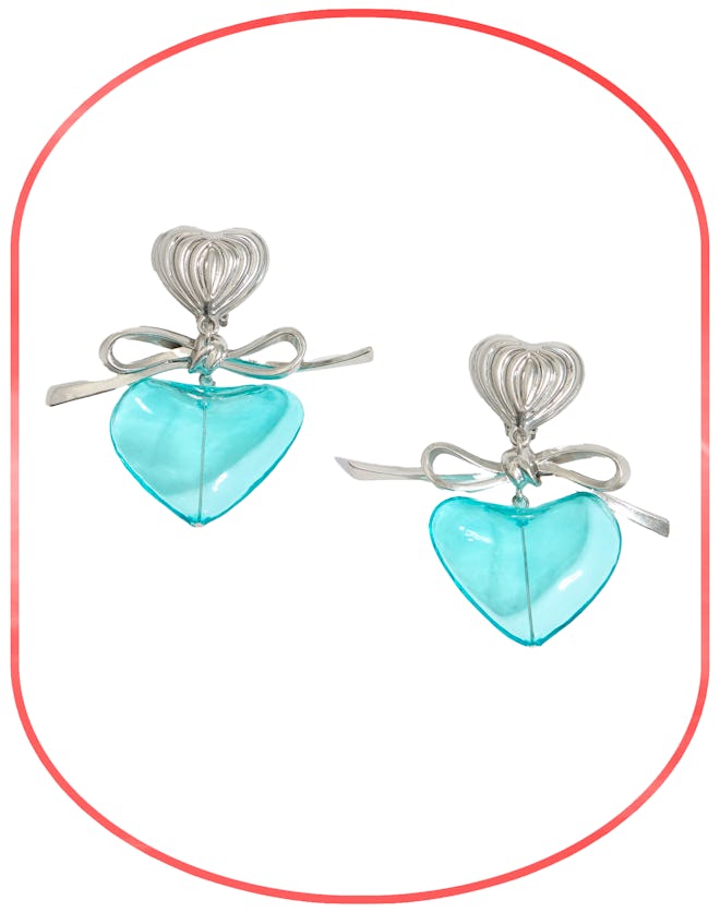 Glass Heart Perfume Earrings