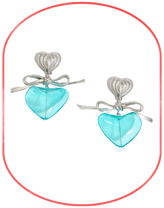 Glass Heart Perfume Earrings