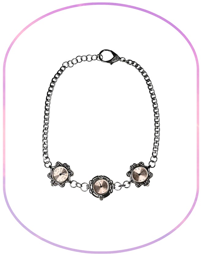 Pink Watch Chain Choker