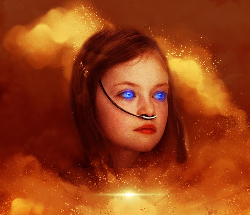Twilight's Renesmee, with blue eyes like the characters in Dune.