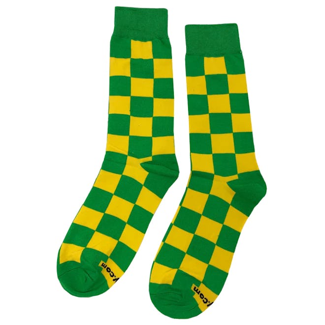 Green & Yellow Checker Socks