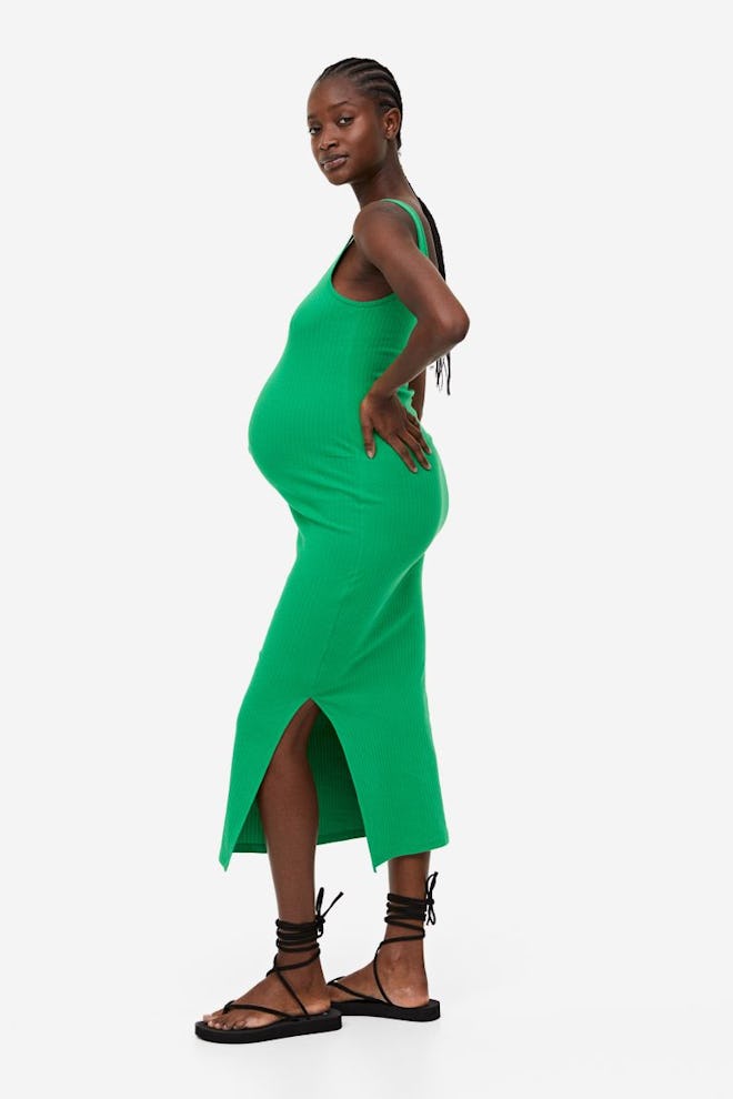 MAMA Ribbed Sleeveless Dress, the perfect green st. patrick's day outfit for pregnant women
