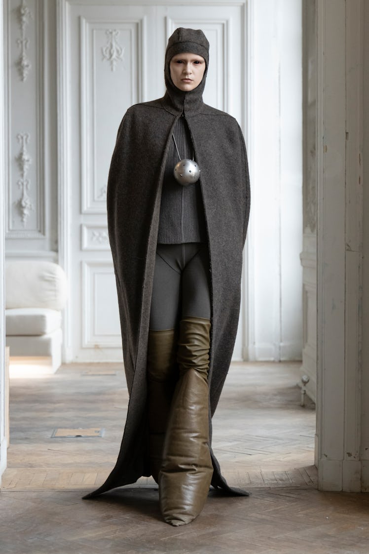 a look from rick owens fall 2024 collection shown at paris fashion week