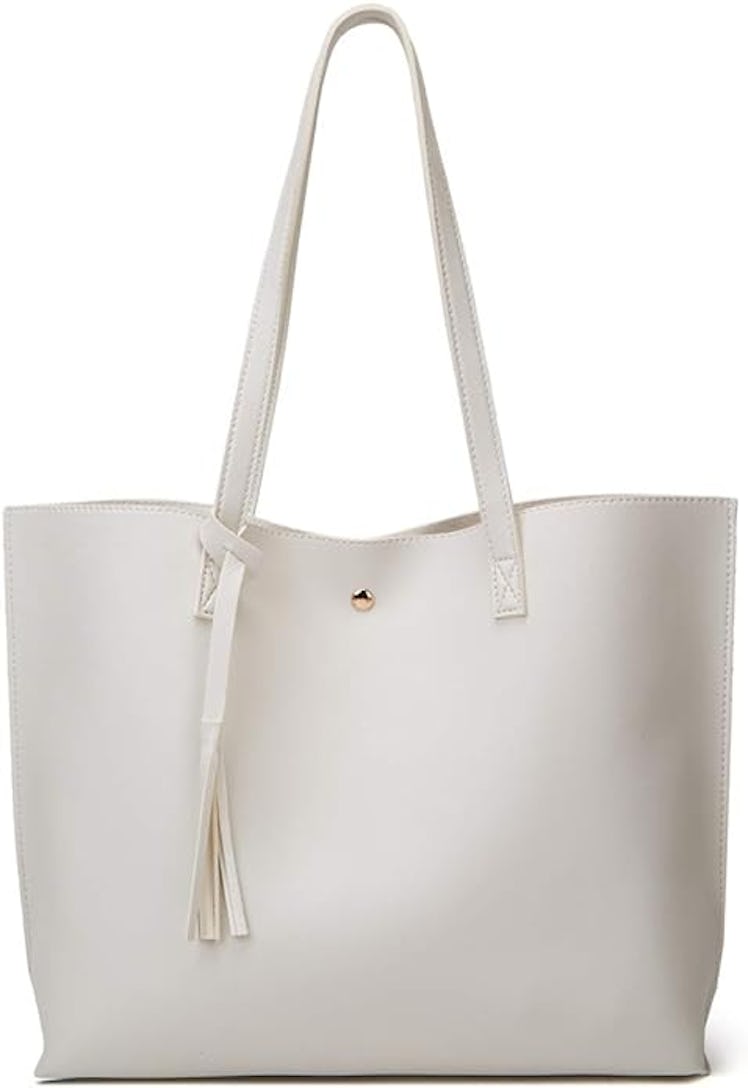 Dreubea Soft Faux Leather Tassel Tote