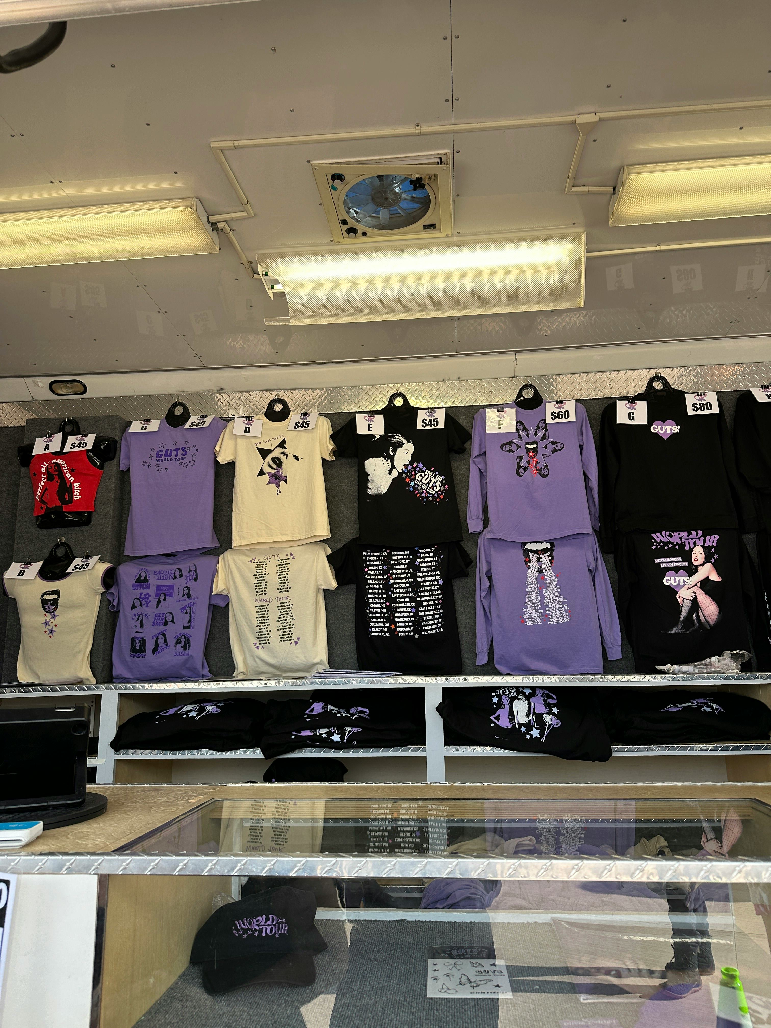 Olivia Rodrigo's 'GUTS' Tour Merch Truck Guide What's Worth The Wait?