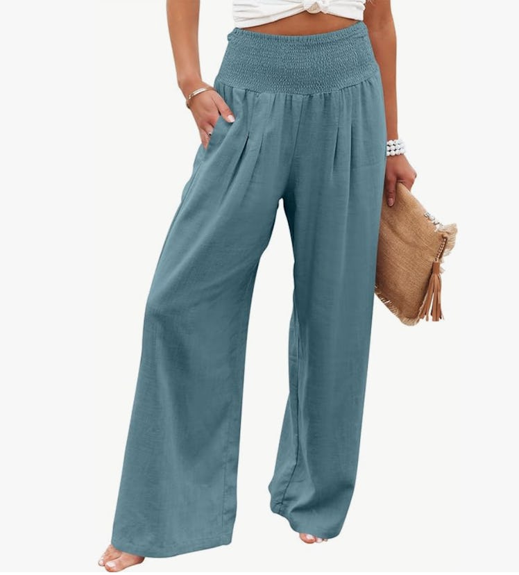 ANRABESS Linen Palazzo Pants