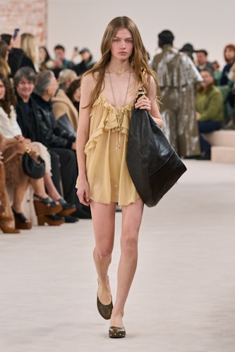 a look from Chloé's fall 2024 collection shown at Paris Fashion Week