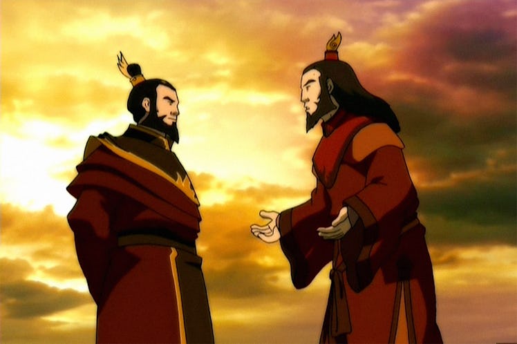 Fire Lord Sozin with Avatar Roku in Avatar: The Last Airbender