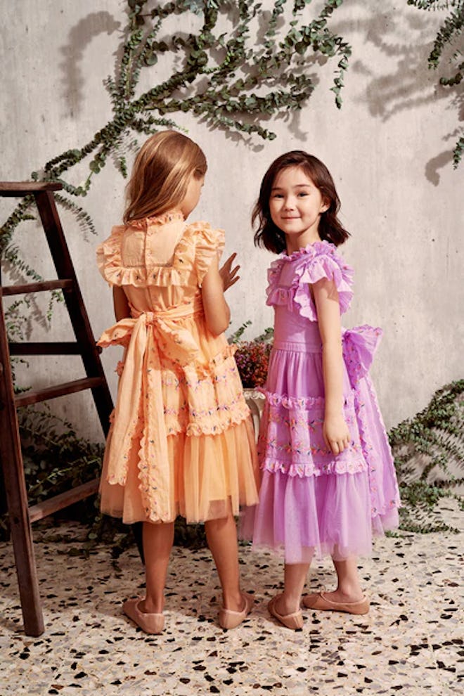 Ruffled pastel dress for girls, a cute easter 2024 outfit for kids.