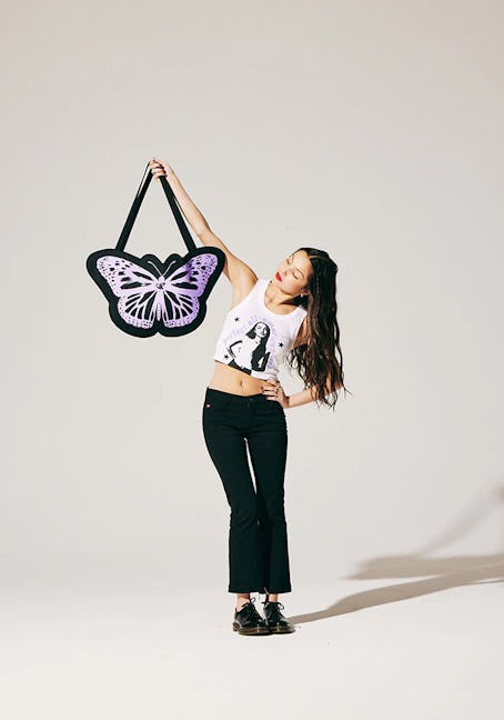 You can get the 'GUTS' World Tour butterfly tote in black online. 
