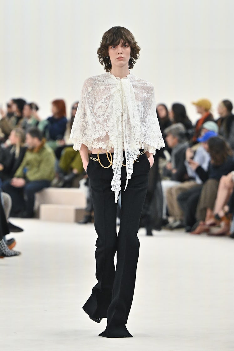 A model walks the runway during the Chloé Womenswear Fall/Winter 2024-2025 show as part of Paris Fas...