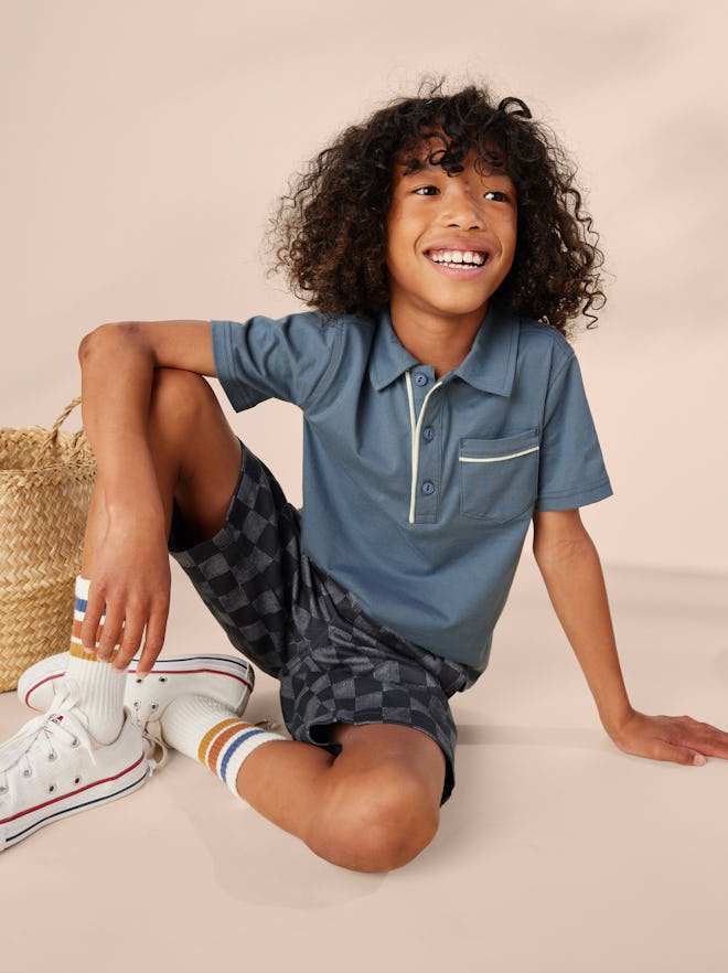 Piped polo, perfect for easter 2024 outfits for boys.