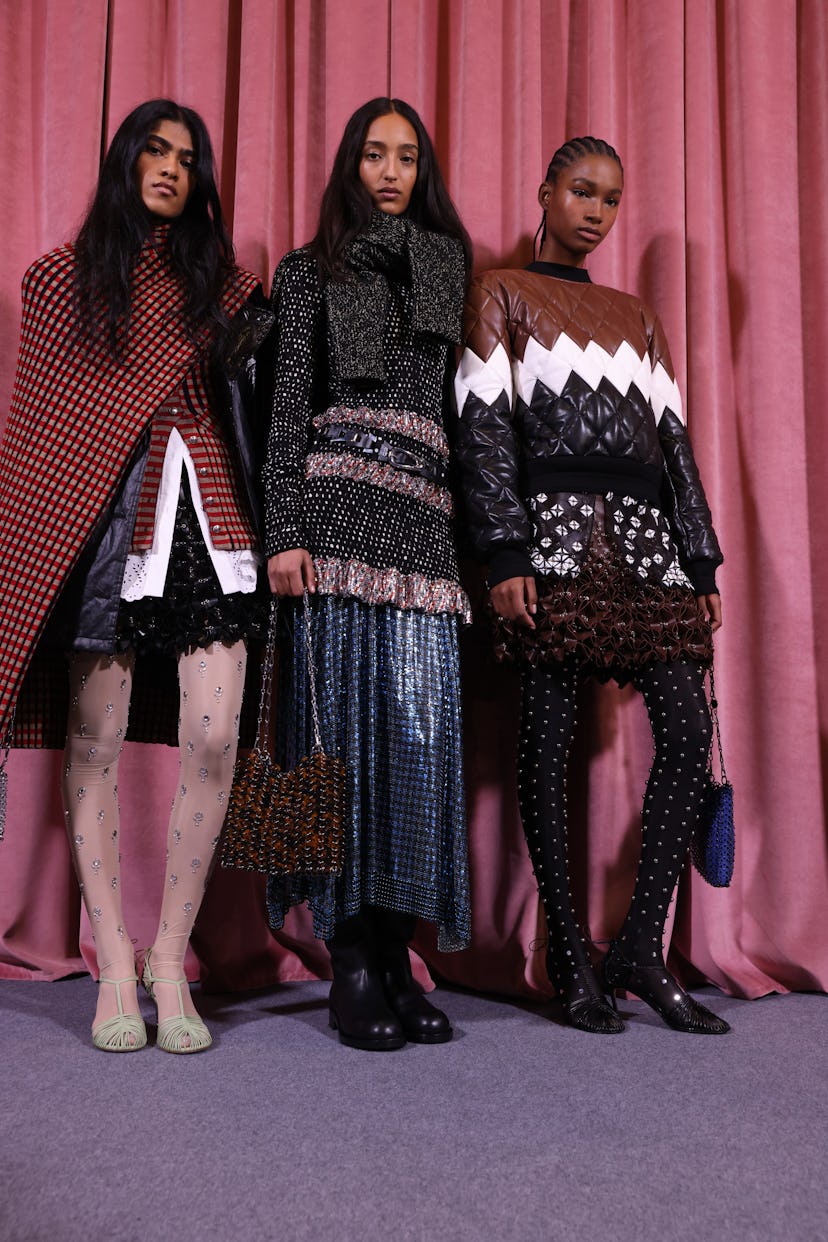 Backstage at Rabanne RTW Fall 2024 as part of Paris Ready to Wear Fashion Week held at Palais de Tok...