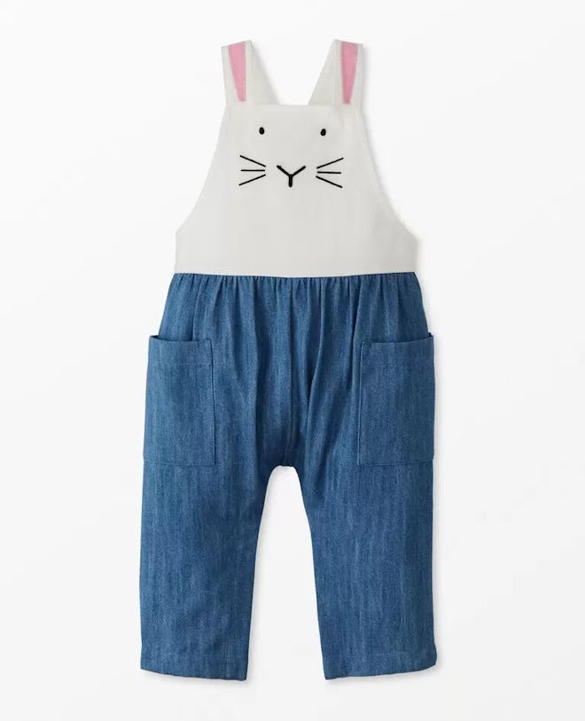 Baby Bunny Embroidered Overalls, an adorable easter 2024 outfit for kids.