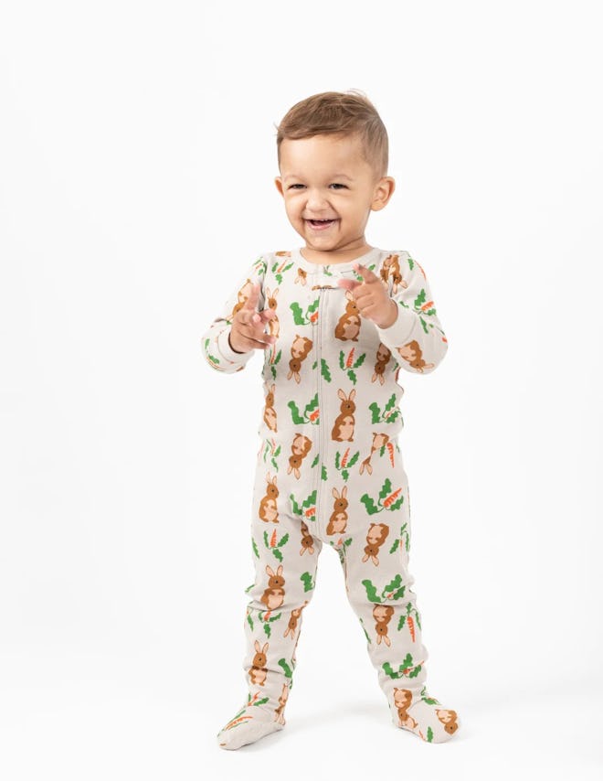 Footed Bunny Pajamas for toddlers for easter 2024