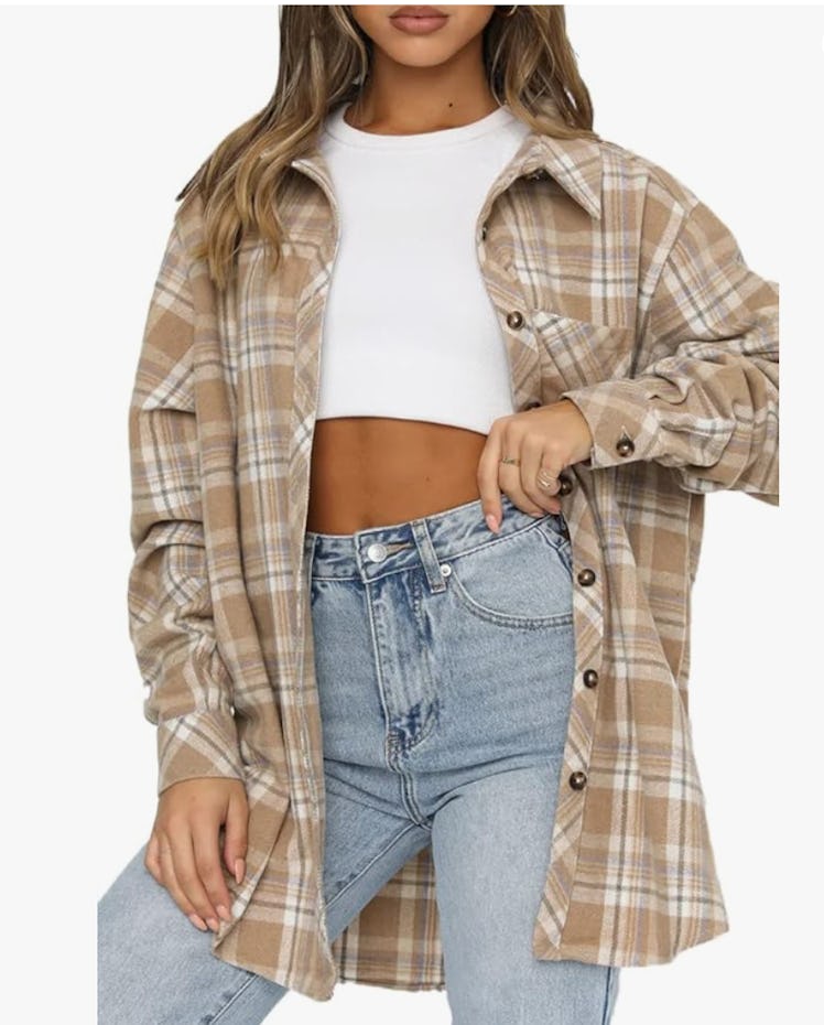 CHYRII Flannel Plaid Shacket