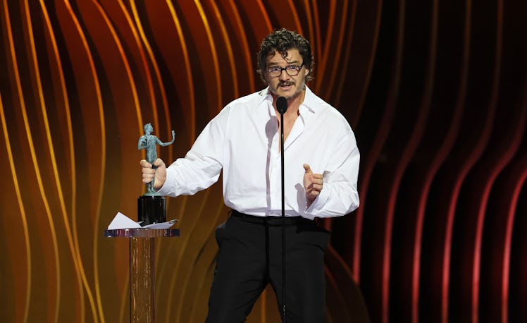 Pedro Pascal wins at the 2024 SAG Awards.