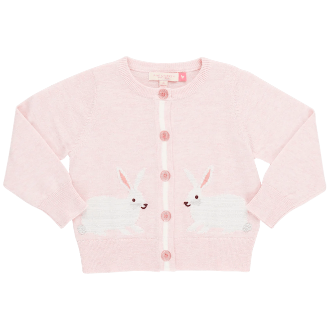Pink and white rabbit sweater, the perfect easter 2024 outfit for girls.