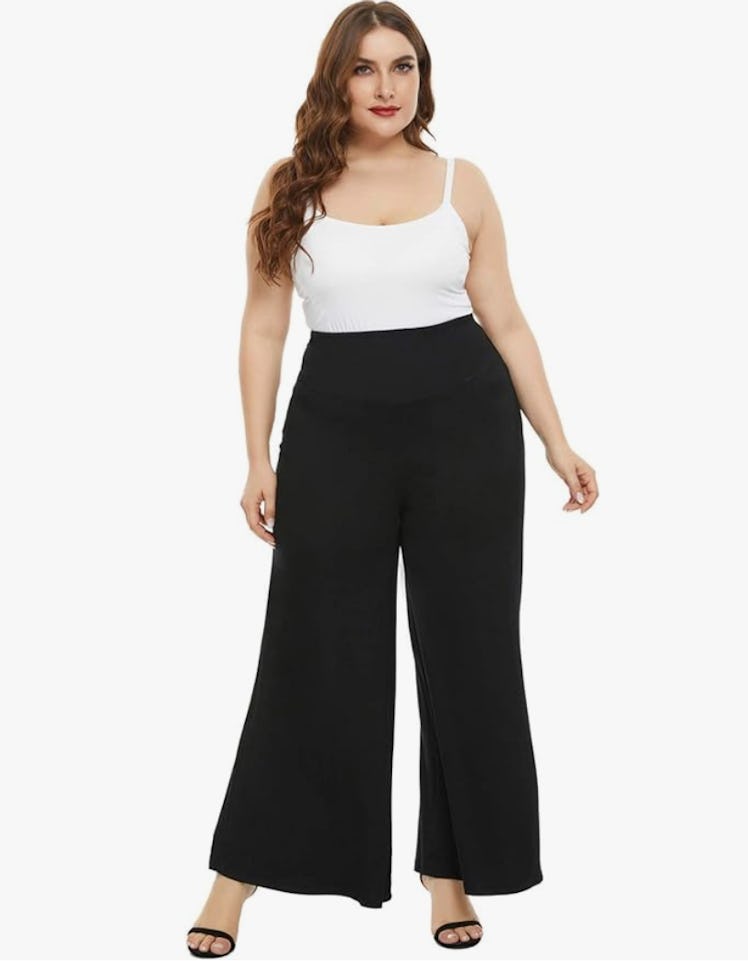 Hanna Nikole Stretchy Wide-Leg Pants