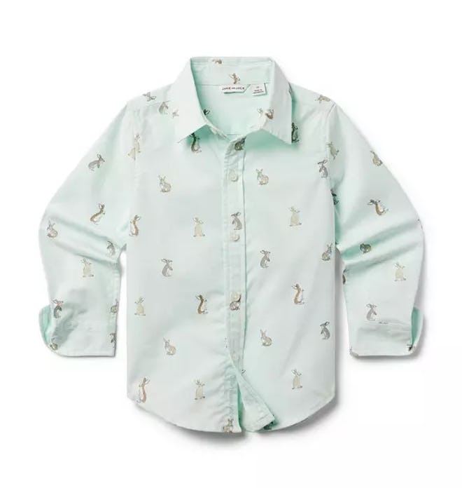 Bunny Oxford Shirt for easter 2024 toddler boy outfits