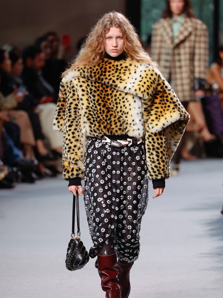 Model on the runway at Rabanne RTW Fall 2024 as part of Paris Ready to Wear Fashion Week held at Pal...