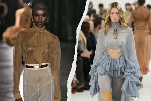 paris fashion week fall/winter 2024 free the nipple looks
