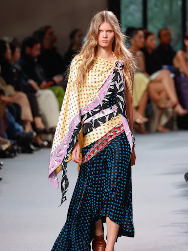 Model on the runway at Rabanne RTW Fall 2024 as part of Paris Ready to Wear Fashion Week held at Pal...