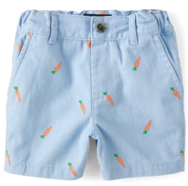 Baby And Toddler Boys Print Chino Shorts with carrot print