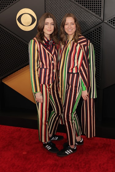 Rebecca Lovell and Megan Lovell of Larkin Poe attend the 66th GRAMMY Awards at Crypto.com Arena on F...