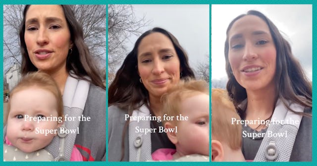 An NFL wife explained in her TikTok video that prepping for the Super Bowl can be stressful for play...