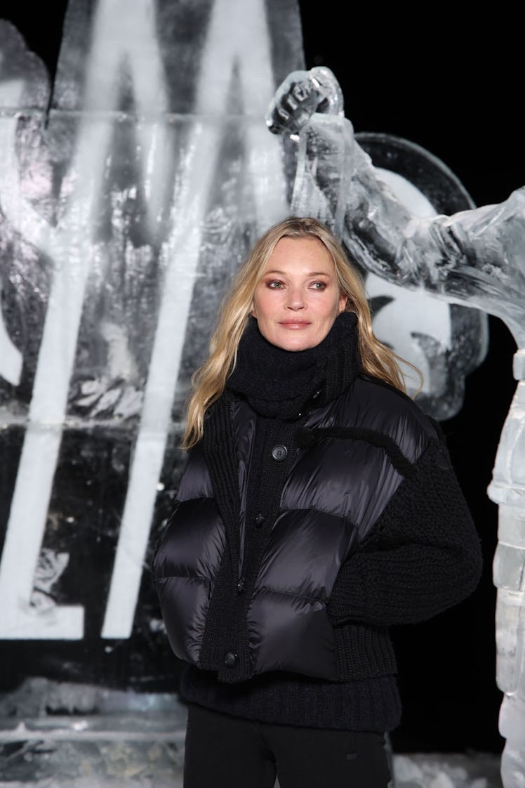 kate moss at the moncler show in switzerland