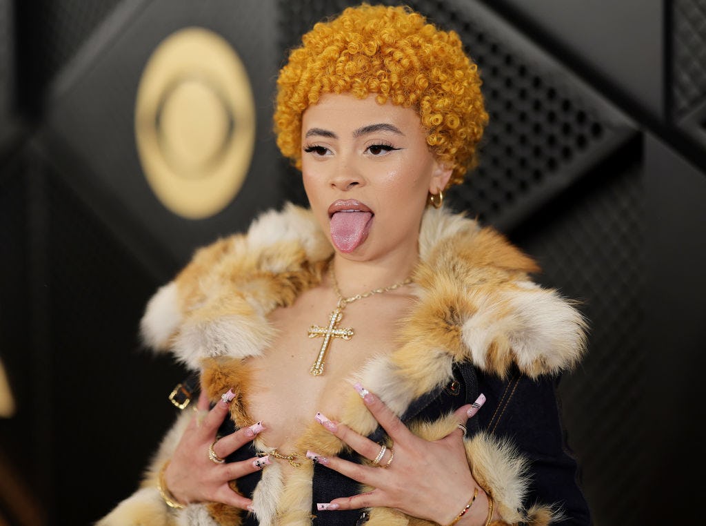 Ice Spice&rsquo;s nails at the 2024 Grammys.