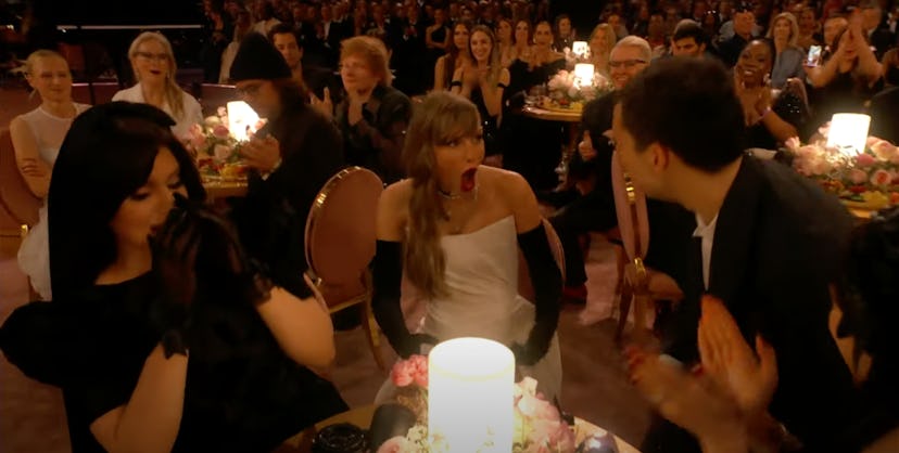 Taylor Swift winning Best Pop Vocal Album at the 2024 Grammys.