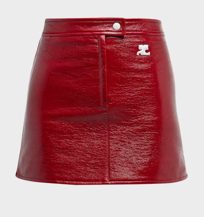 Courrèges Textured Vinyl Mini Skirt