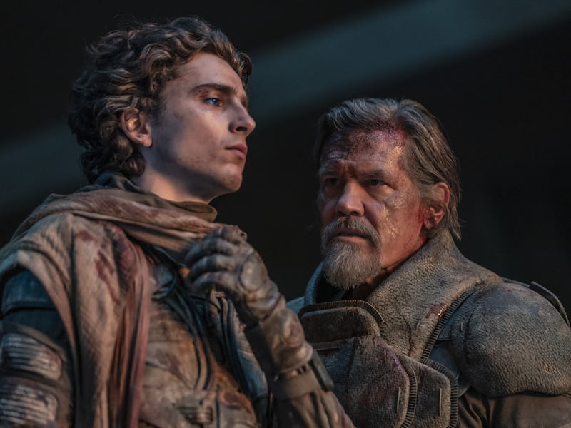 Timothée Chalamet and Josh Brolin in Dune: Part Two