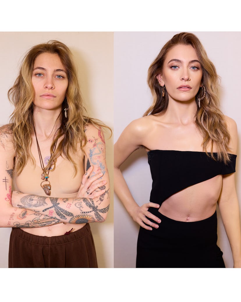 paris jackson before and after tattoos covered 2024 grammys